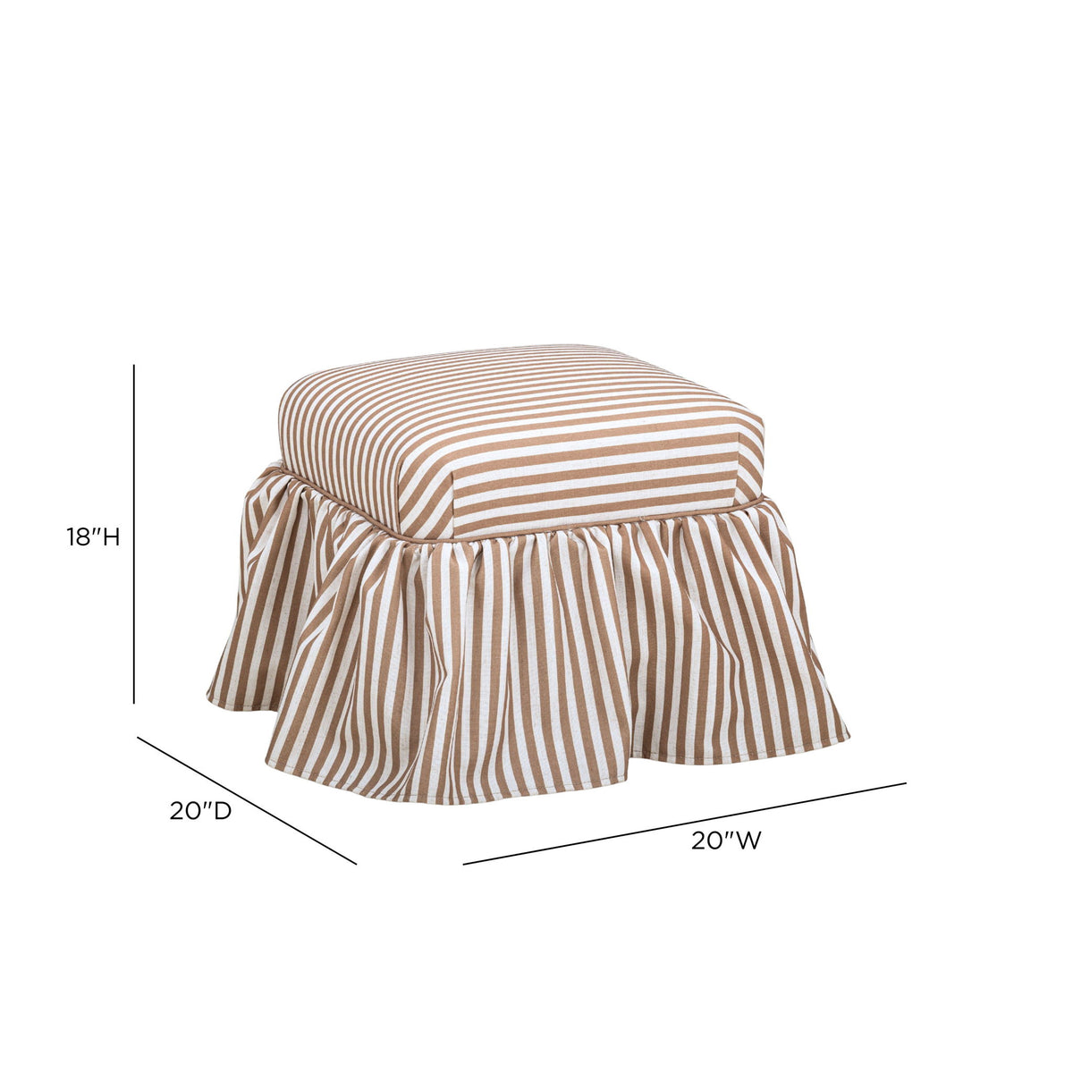 Gertrude - Striped Linen Ottoman