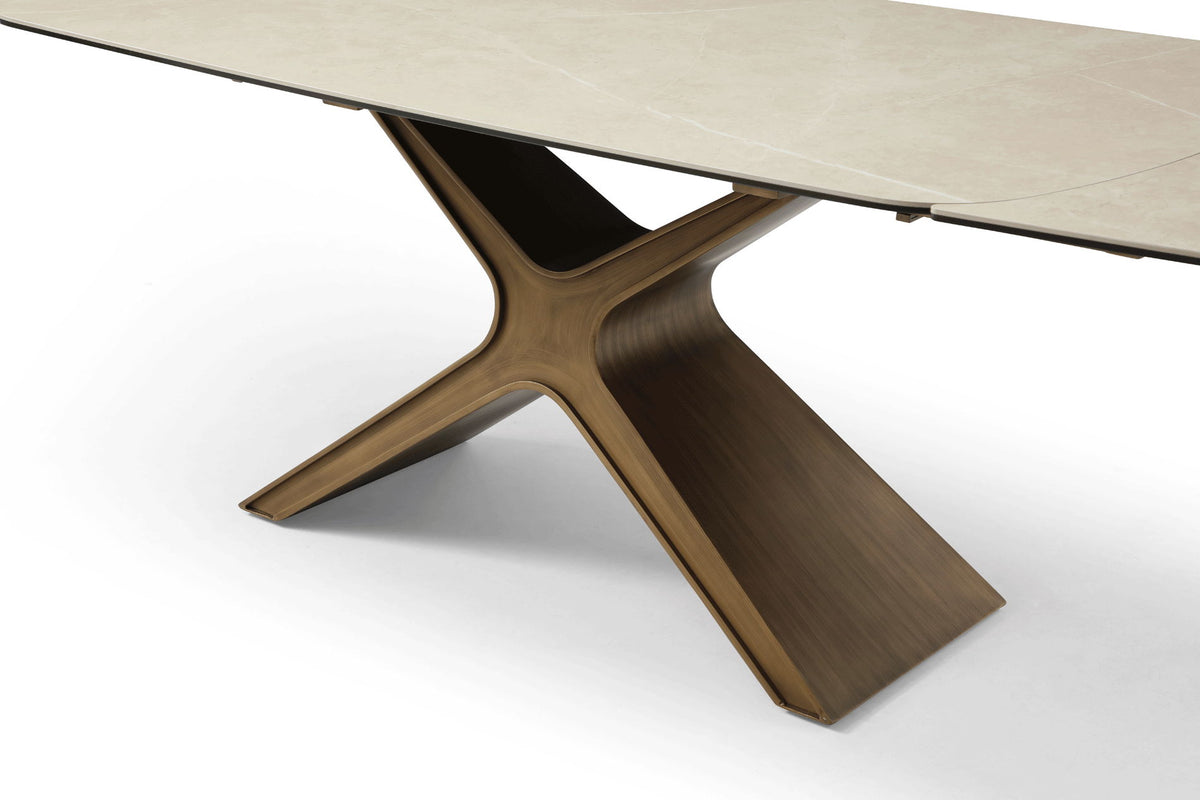 9368 - Dining Table With Extensions - Taupe