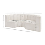 Arc - Boucle Fabric 4 Piece U-Shaped Modular Sofa