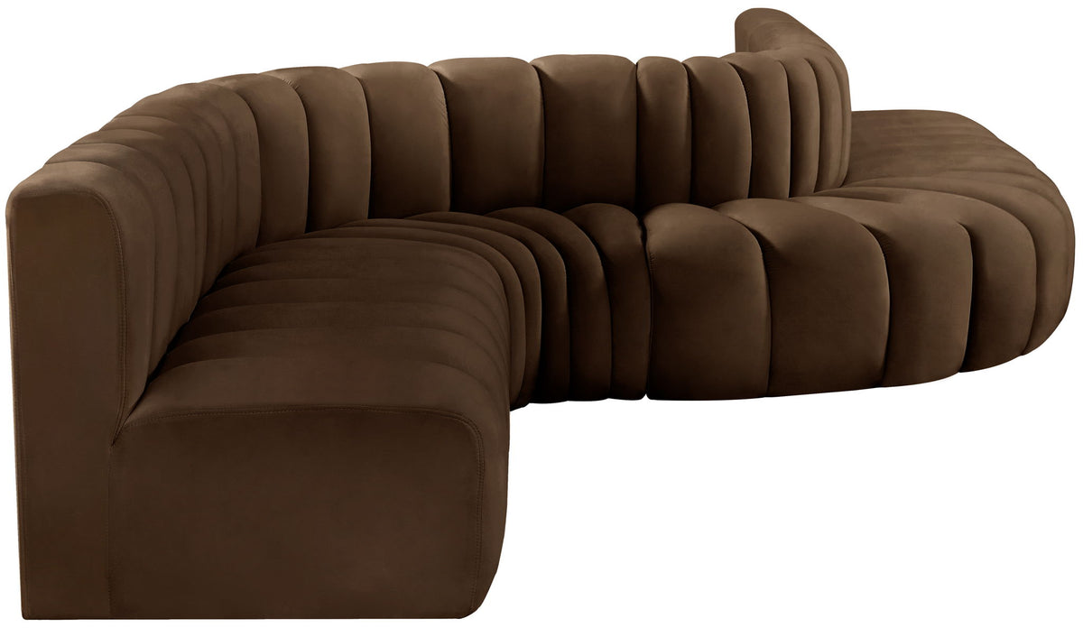 Arc - Velvet 8 Piece Curved Modular Sofa