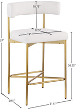 Rivage - Durable Stool With Gold Frame (Set of 2)