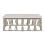 Breeze - Powder Coated Metal Rectangle Outdoor Coffee Table With Sintered Stone Table Top - Cream