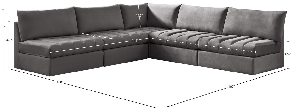 Jacob - Modular Corner Armless Sectional 5 Piece