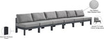 Nizuc - Outdoor Patio 6 Seat Armless Modular Sofa With Gray Frame