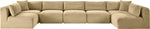 Shaggy - 7 Piece Modular U-Shaped Armless Sectional