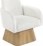Marlowe - Linen Textured Fabric Upholstered Swivel Accent Chair - Stained Natural
