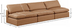 Comfy - Faux Leather Modular Armless Sofa 3 Seats