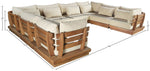 Mirella - 8 Piece Water Resistant Fabric Upholstered Outdoor Patio Modular Sectional