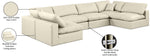 Comfy - 6 Piece Faux Leather Modular Armless Sectional