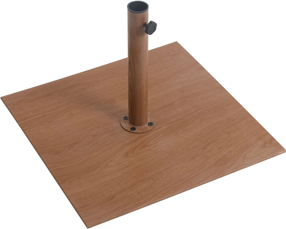 Fiji - Aluminum Patio Umbrella With Square Teak And Black Base