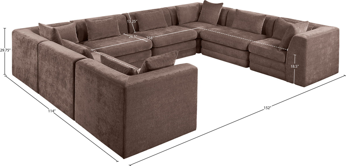 Stellar - 8 Piece Chenille Fabric Upholstered Modular Sectional