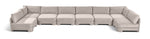 Hammond - Velvet Performance Fabric Upholstered 8 Piece U-Shaped Armless Sectional - Beige