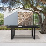 Felicia - Outdoor Patio Dining Table In Aluminum - Black