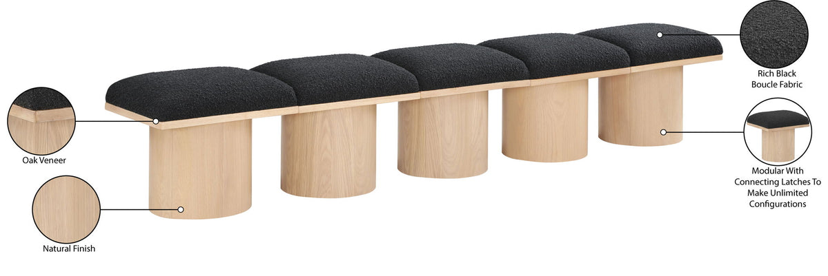 Pavilion - 5 Piece Modular Bench With Natural Base