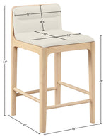 Ellis - Vegan Leather Upholstered Counter Stool (Set of 2) - Natural Base