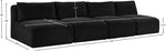 Shaggy - 4 Seat Modular Armless Sofa