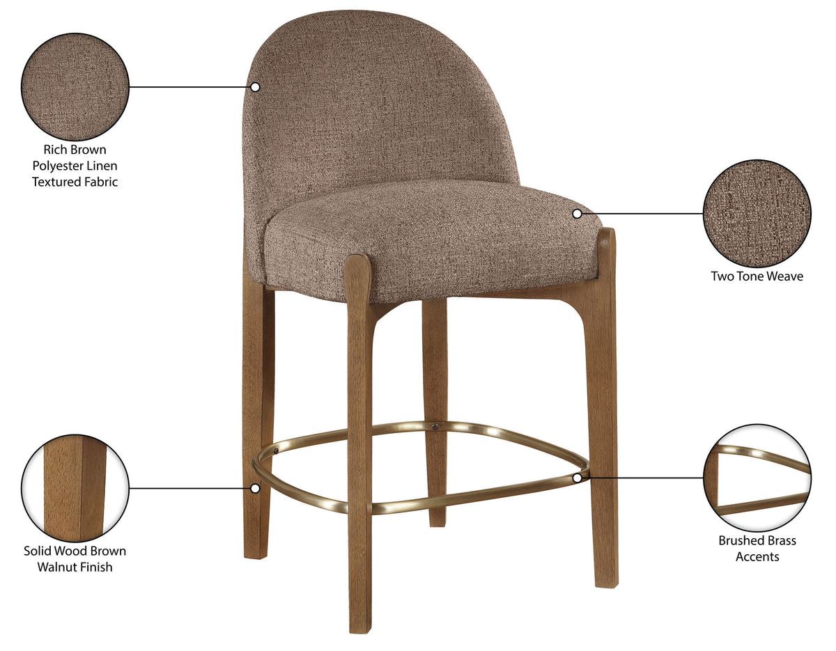 Torino - Counter Stool With Brushed Brown Base