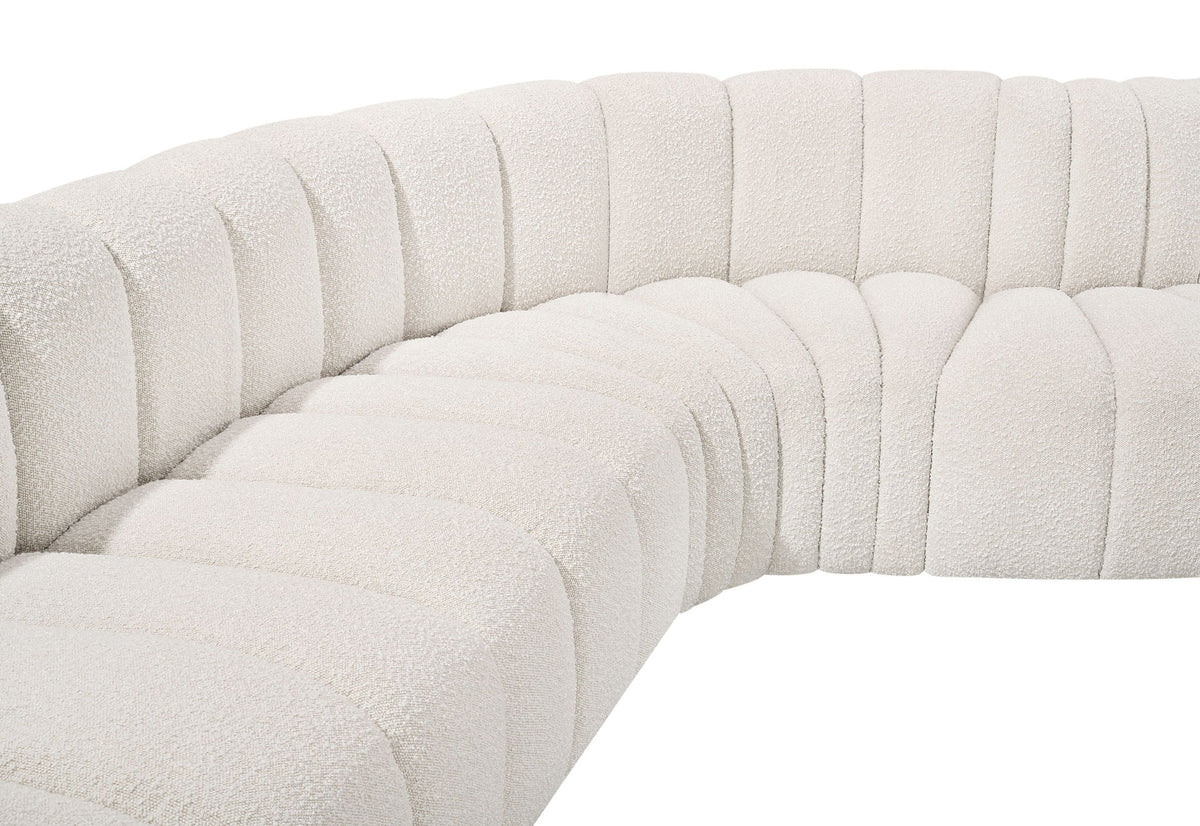 Arc - Boucle Fabric 4 Piece Corner Modular Sofa