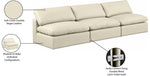 Comfy - Faux Leather Modular Armless Sofa 3 Seats