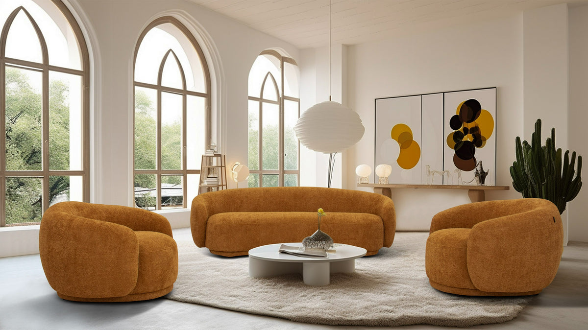 Andrew - Modern Orange Fabric Swivel Accent Chair by VIG Furniture - View 4