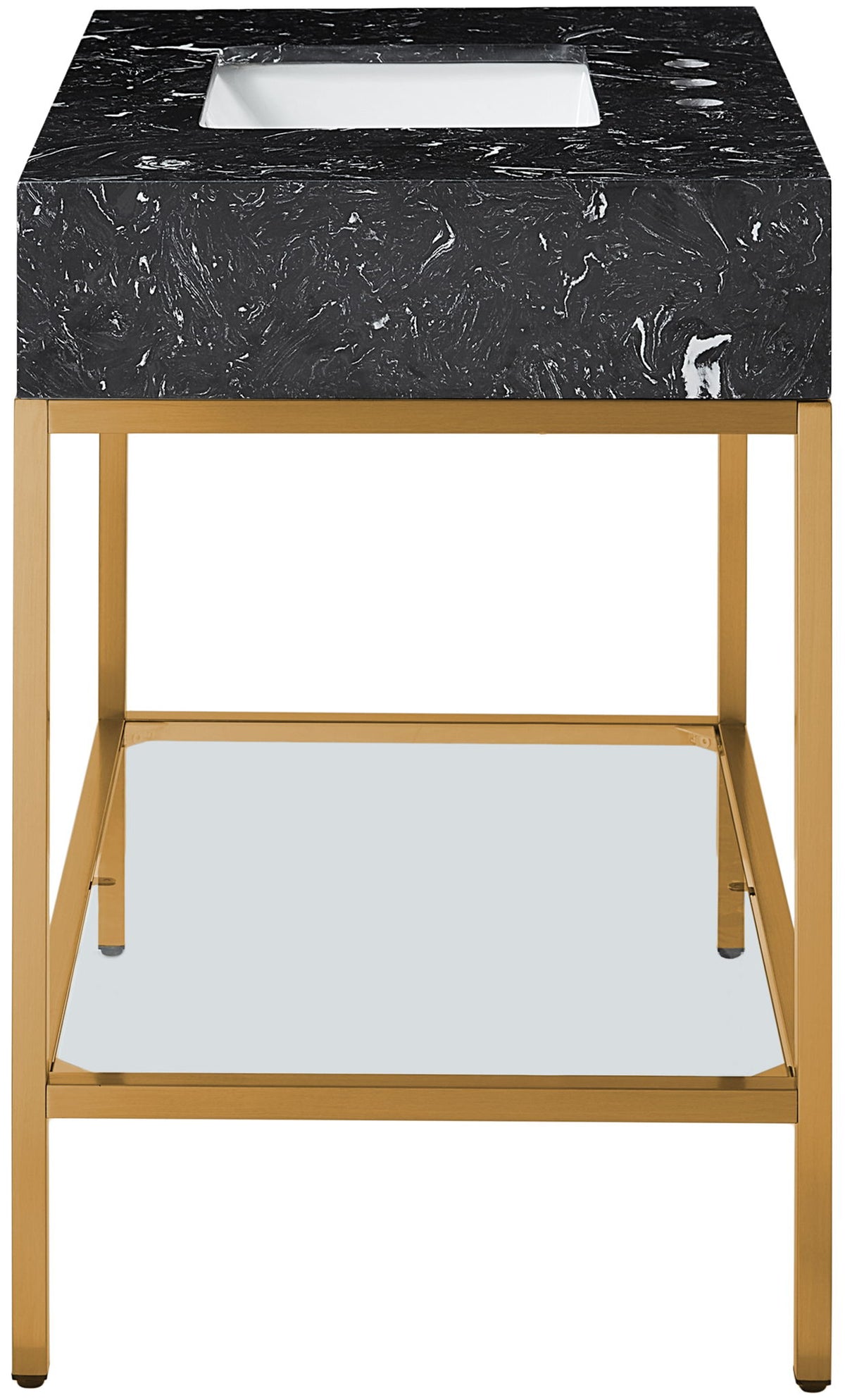 Marmo - Engineered Marble Bathroom Vanity With Gold Base