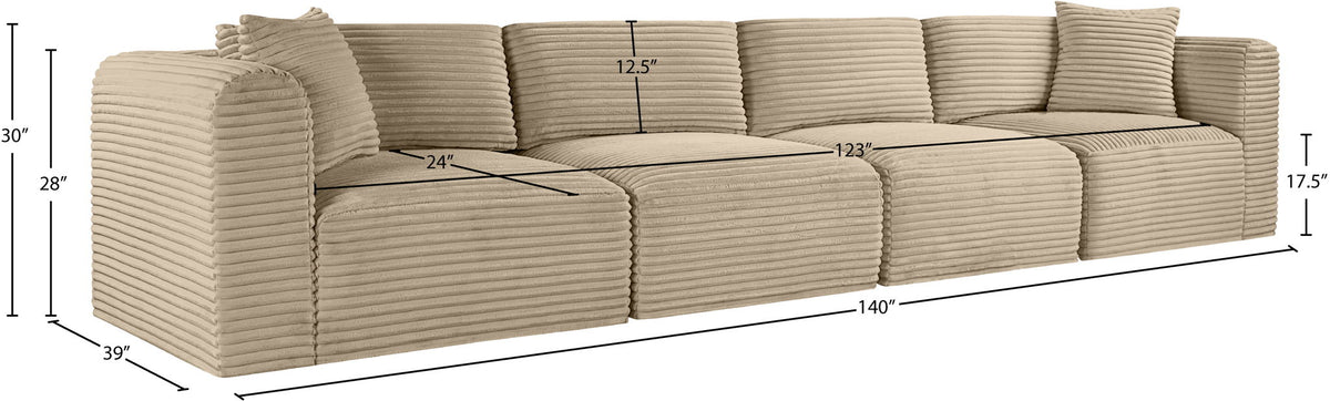 Shaggy - Fabric 4 Seat Modular Sofa