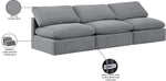 Indulge - Velvet 3 Seat Modular Armless Sofa