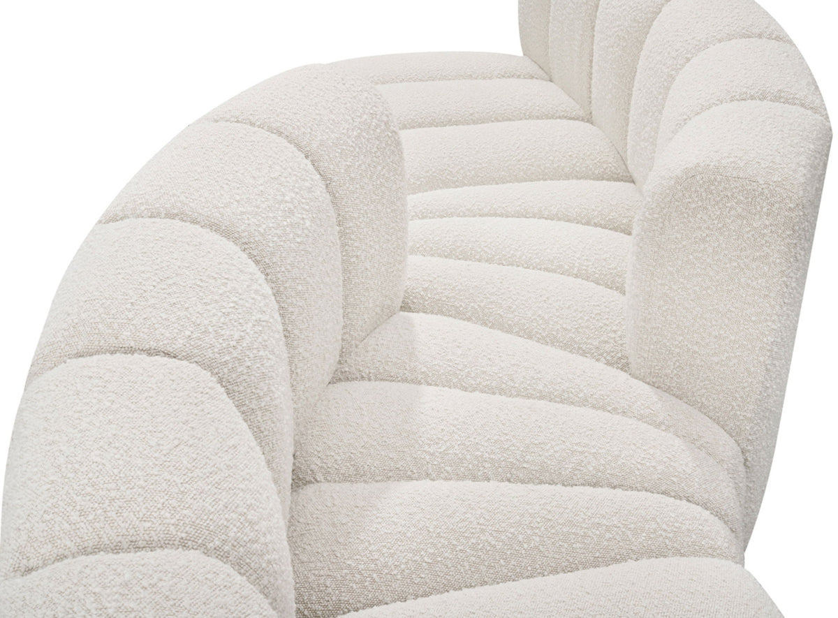 Arc - Boucle Fabric 4 Piece Curved Modular Sofa
