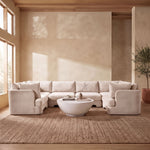 Hammond - Velvet Performance Fabric Upholstered 6 Piece U-Shaped Sectional