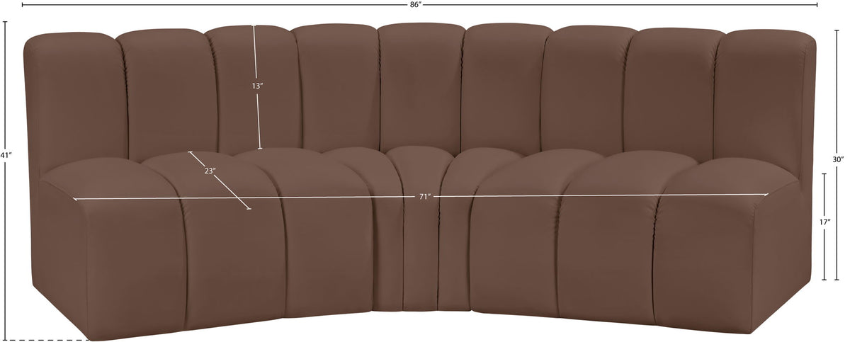 Arc - Faux Leather 3 Piece Modular Corner Sofa