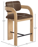Cedra - Velvet Performance Fabric Upholstered Counter Stool - Natural Frame