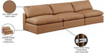 Comfy - Faux Leather Modular Armless Sofa 3 Seats