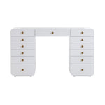 Hollywood - Desk With LED Panel Vanity Mirror - White