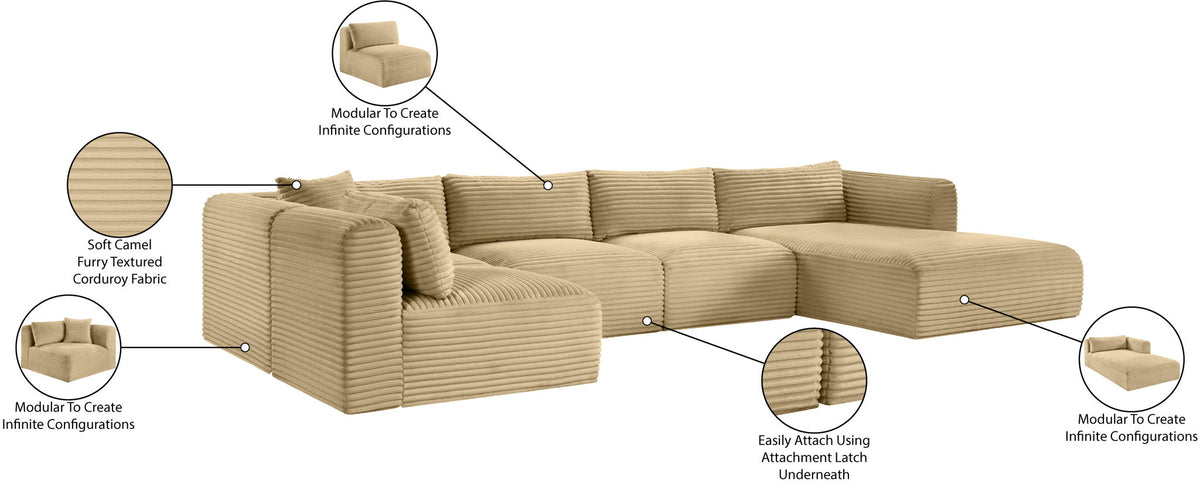 Shaggy - 5 Piece Modular U-Shaped Sectional