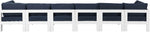 Nizuc - Outdoor Patio 6 Seat Modular Sofa With White Frame
