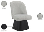 Marlowe - Linen Textured Fabric Upholstered Swivel Dining Side Chair - Stained Black