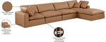Comfy - 5 Piece Faux Leather Modular Sectional With Chaise