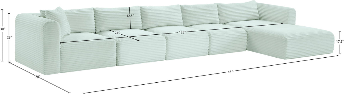Shaggy - 5 Piece Modular Sectional With Chaise
