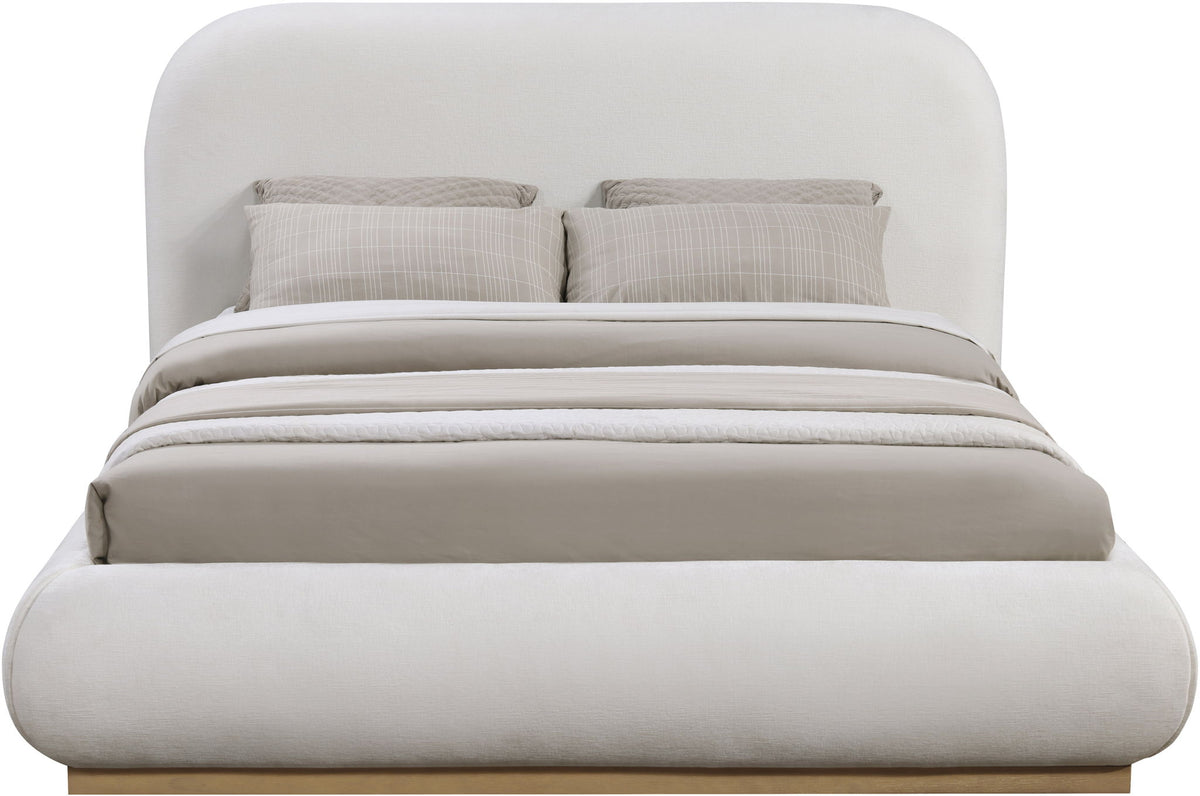Vaughn - Chenille Bed With Natural Base