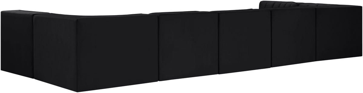 Rummi - Velvet Performance Fabric Upholstered 7 Piece Modular Sectional (With 2 Corner Chairs)