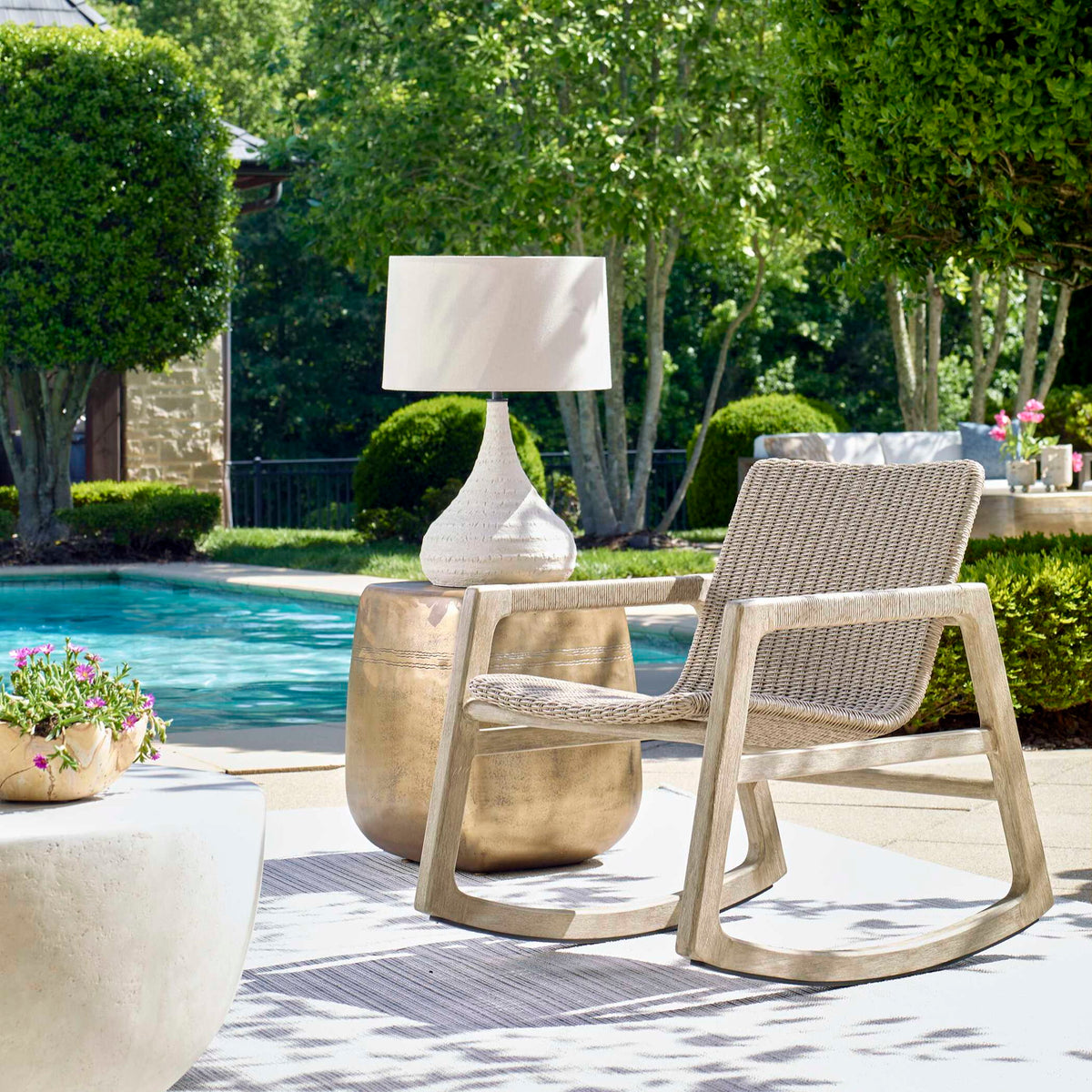 Sumba - Outdoor Wicker Rocking Chair - Gray