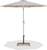 Fiji - Aluminum Patio Umbrella With Square Teak And White Base