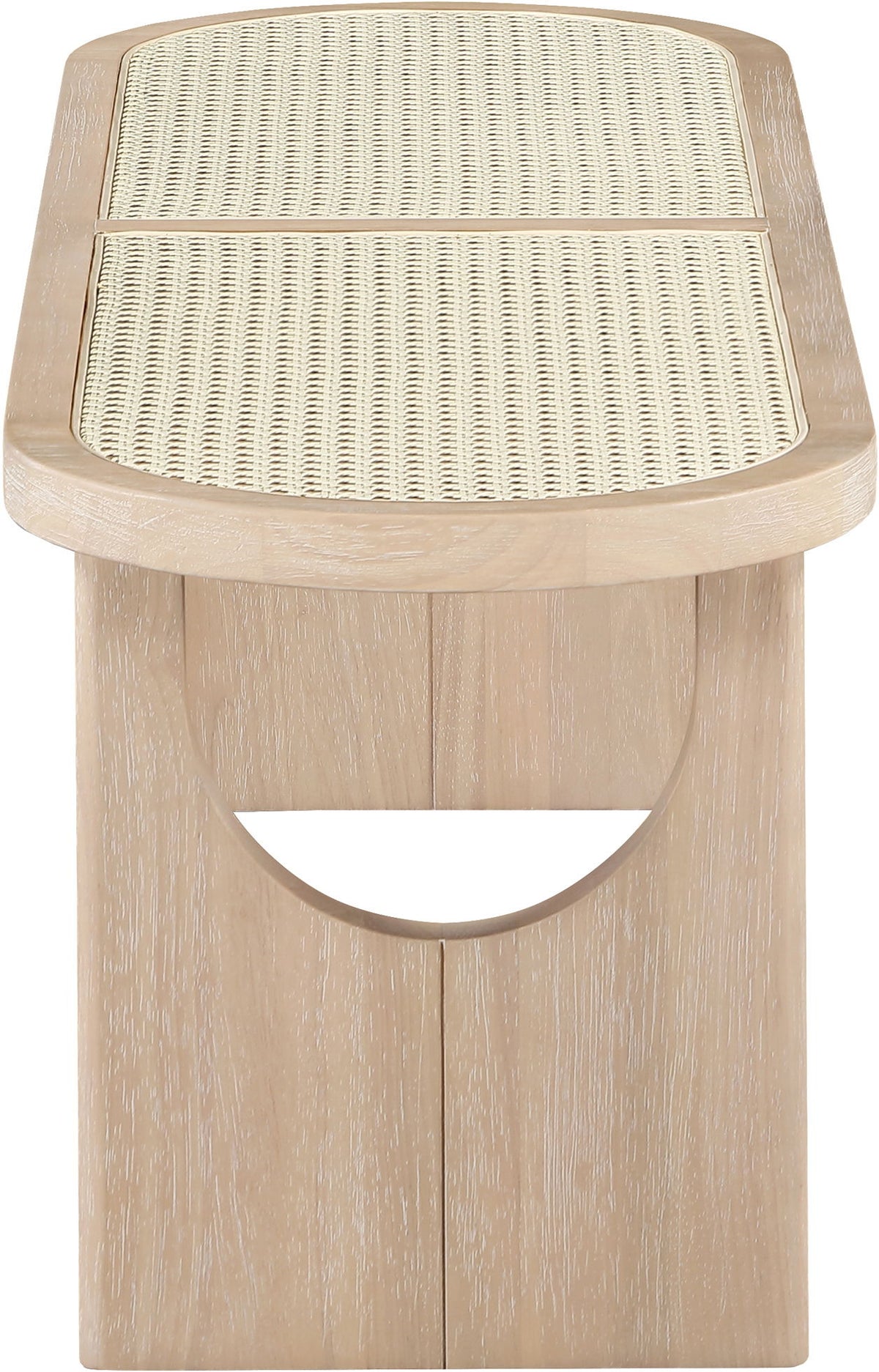 Canovia - Solid Wood And Faux Cane Bench