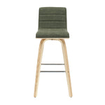 Vienna - 39.5" Swivel Bar Height Square Back Wood Bar Stool With Faux Leather Seat