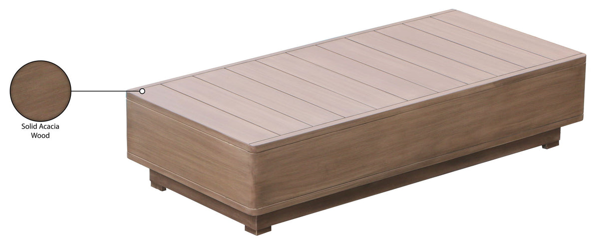 Solace - Acacia Wood Outdoor Patio Coffee Table - Natural