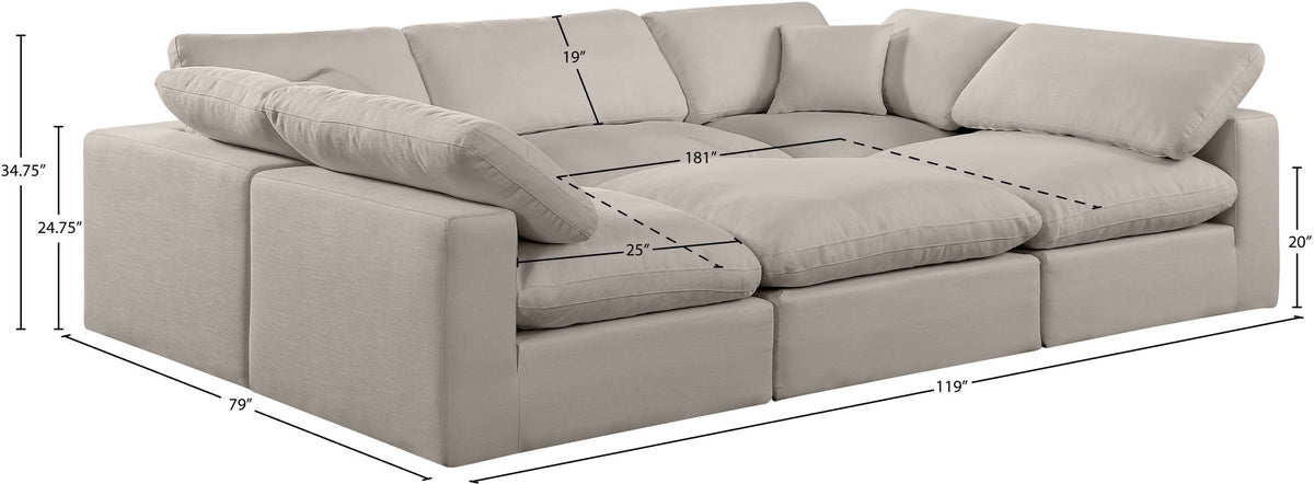 Comfy - 6 Piece Linen Sectional