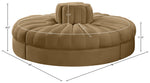 Rummi - Round Velvet Performance Fabric Upholstered 4 Piece Modular Sofa