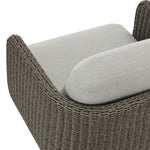 Amira - Outdoor Woven Rattan 360-Swivel Lounge Chair With Aluminum Frame And Mist Gray Cushions - Light Gray / Deep Bronze