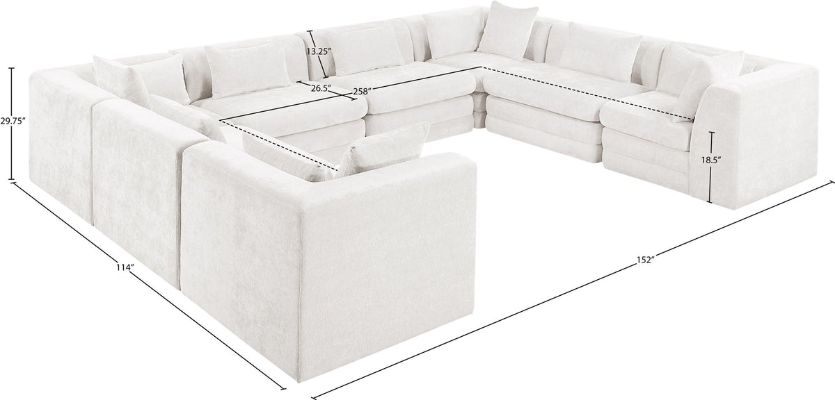 Stellar - 8 Piece Chenille Fabric Upholstered Modular Sectional