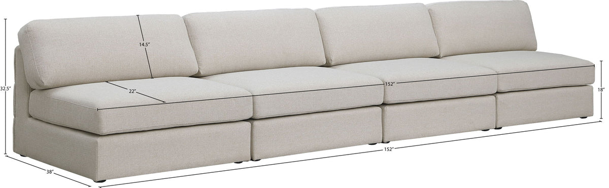 Beckham - Modular 4 Seats Armless Sofa